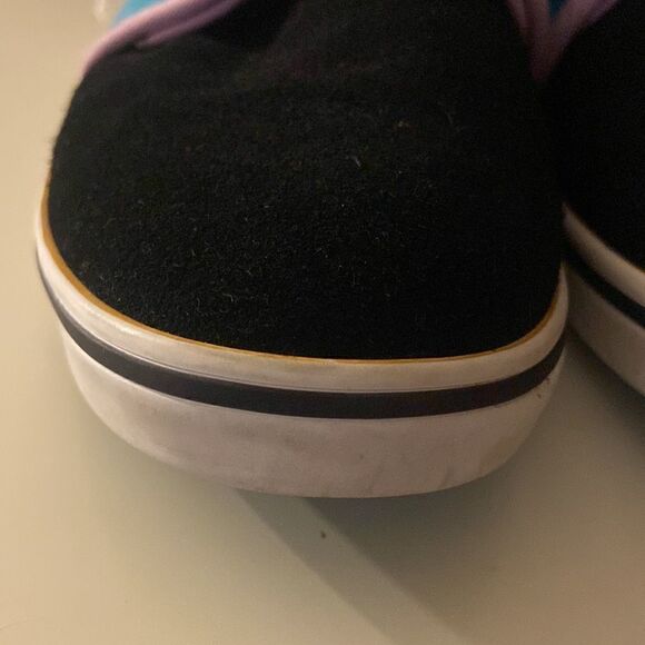 Vans Camryn Black/White Plaid, Turquoise and Purple Trim Womens Size 7 - Picture 3 of 11